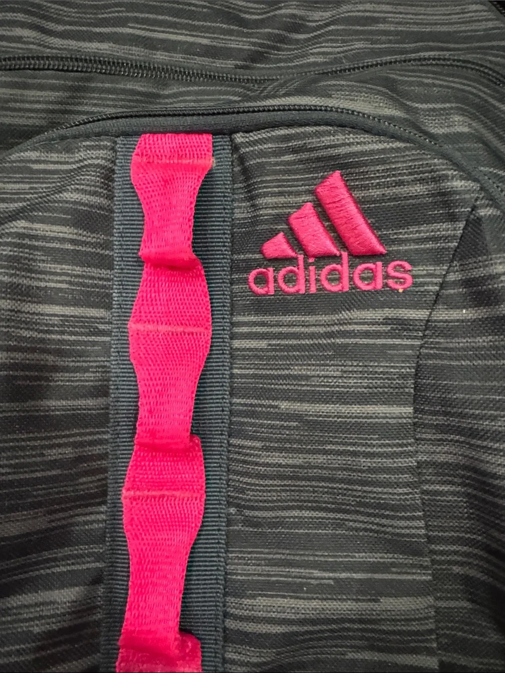 adidas Black & Pink Striped Logo Backpack - Picture 2 of 5